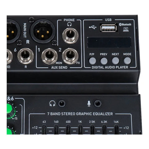 Mezcladora 6 Canales Con Efectos Prosound Pamx-06rs