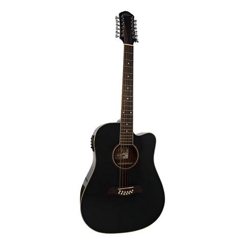 Oscar Schmidt Od312ce Guitarra Electroacústica 12 Cuerdas Para Diestros Black Brillante