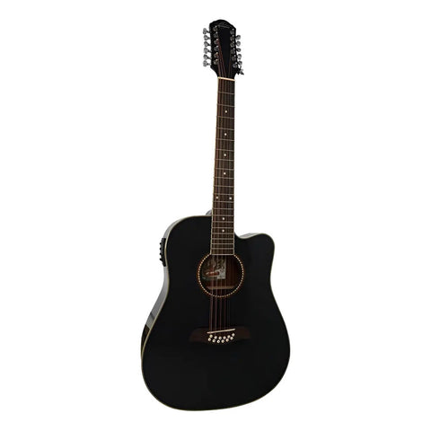Oscar Schmidt Od312ce Guitarra Electroacústica 12 Cuerdas Para Diestros Black Brillante