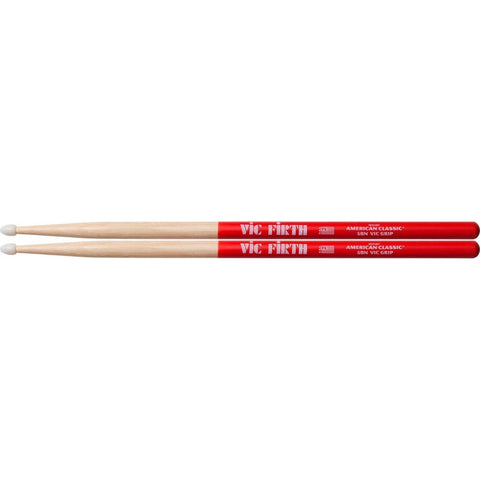Vic Firth 5bnvg Baquetas 5b Punta De Nylon Para Batería Color Madera/rojo
