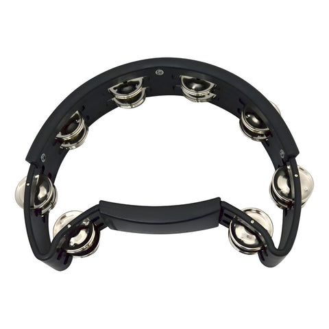 New Beat Pt81np Blk Pandero Media Luna Plástico 2 Hileras Color Negro