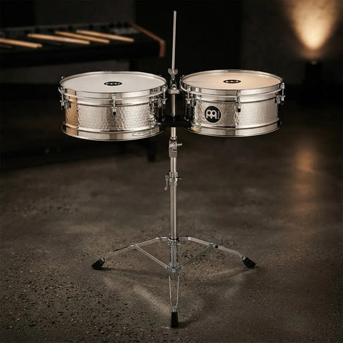 Meinl Lc1sts+ Luis Conte  Timbales Acero Inox. 14  Y 15  Plateado