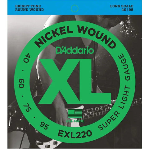Juego De Cuerdas Para Bajo Calibre 40-95 Daddario Exl-220