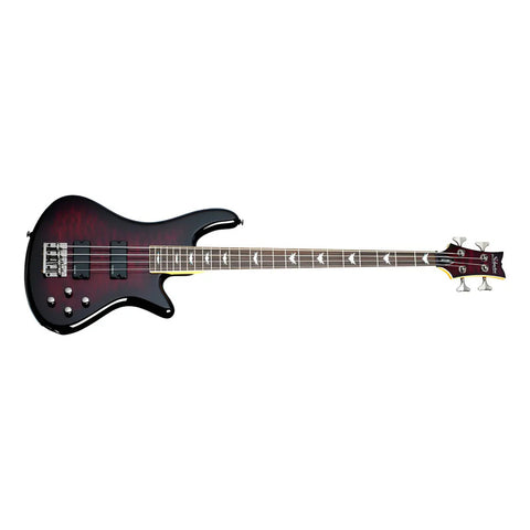 Schecter Stiletto Extreme Bajo Activo 4 Cuerdas Hh Acabado Del Cuerpo Poliéster Color Black Cherry Orientación De La Mano Diestro