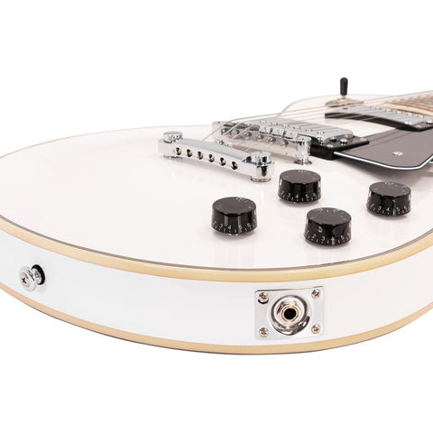 Guitarra Eléctrica Con Case Serie Unique Cosmos Ii-wh Babilo Color Blanco