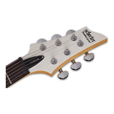 Guitarra Eléctrica Schecter De Tilo Satin White Satin Con Diapasón De Palo De Rosa