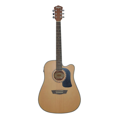 Paquete Guitarra Electroacústica Natural Washburn Ad5cepack Natural Derecha