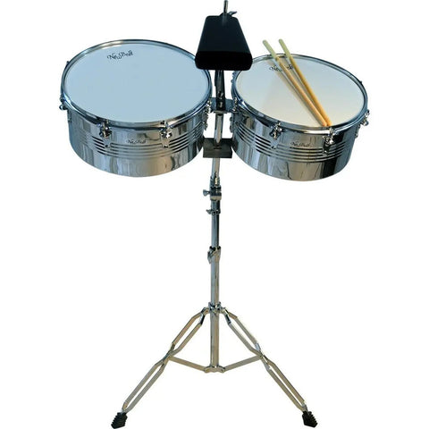 Timbales Latinos New Beat Lt-156cas 13 Y 14  Acero Cencerro Soporte