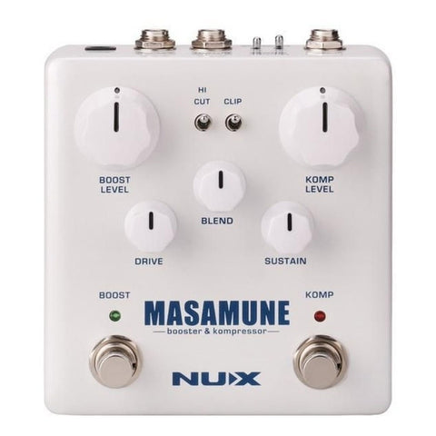 Pedal De Efecto Nux Masamune Nbk-5 Blanco Para Guitarra Eléctrica Boost Compresor