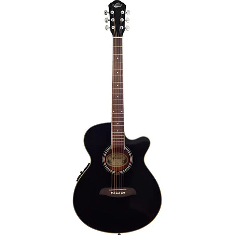 Guitarra Electroacústica Folk Negra, Oscar Schmidt Og8ce Negro Diestro