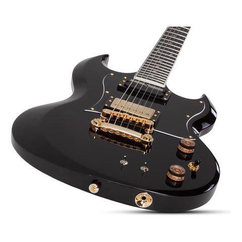 Guitarra Eléctrica Schecter Sg Zv-h6llyw66d-s Glosss Black Diestro Negro Ébano
