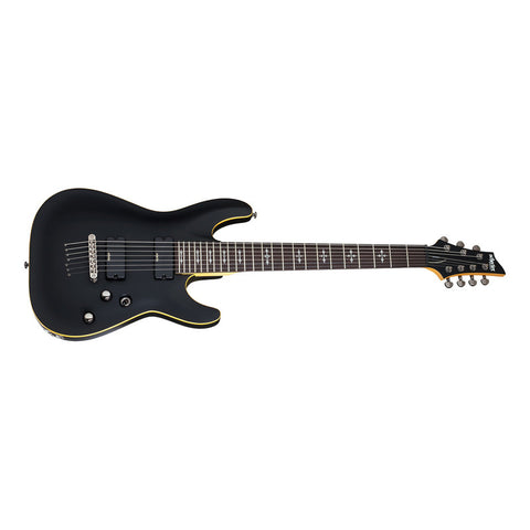 Guitarra Electrica Schecter Demon-7 Aged Black Satin Color Negro Orientación De La Mano Diestro