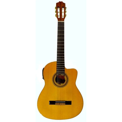 Guitarra Electro Acústica Caja Clásica La Sevillana Ms-71ceq Natural
