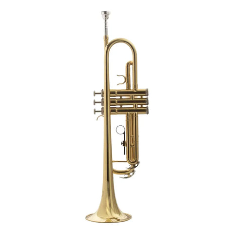 Trompeta Laqueada Tonalidad Bb Con Estuche Maxima Kftr-100g Laqueado