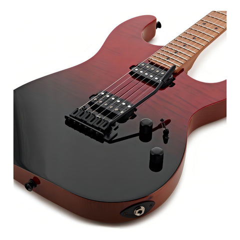 Guitarra Eléctrica Strat Jet Guitars Js-1000v Volcano Color Transparente Red Orientación De La Mano Diestro