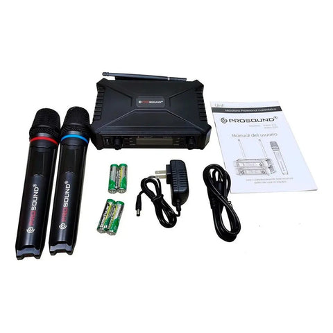 Microfono Prosound Pwm-22d Ii Inalambrico Doble Con Receptor Negro