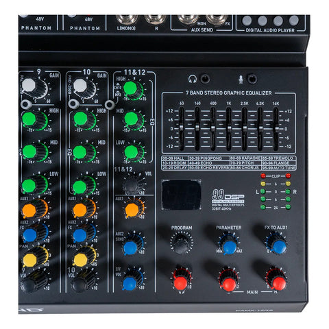 Mezcladora 12 Canales Con Efectos Usb Prosound Pamx-12rs