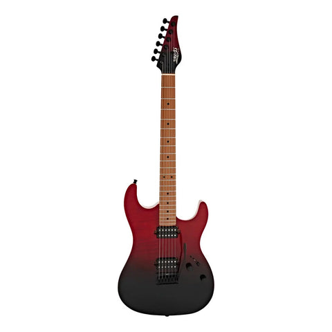 Guitarra Eléctrica Jet Guitars Js-1000v Volcano Transparente Red Para Diestros Diestro
