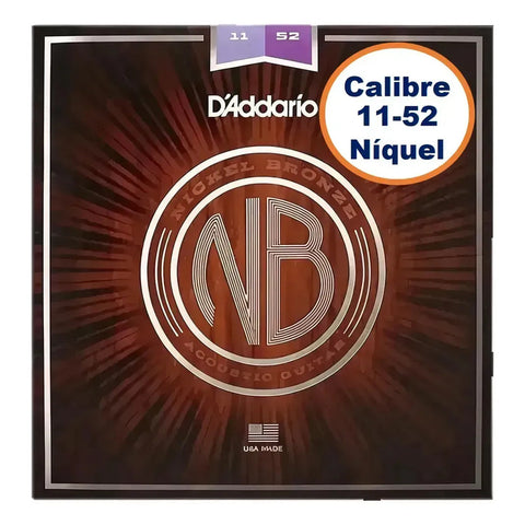 Cuerdas De Nickel P/ Guitarra Acústica 11-52 D'addario Nb1152