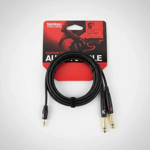 Cable Audio 3.5 Mm A 2 De 6.3 Mm 1.8 Mts D'addario Pw-mpts-06