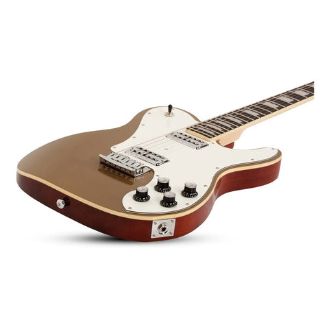 Guitarra Electrica Solida Gold Top Schecter Pt Fastback Gli Diestro Gold Top Ébano