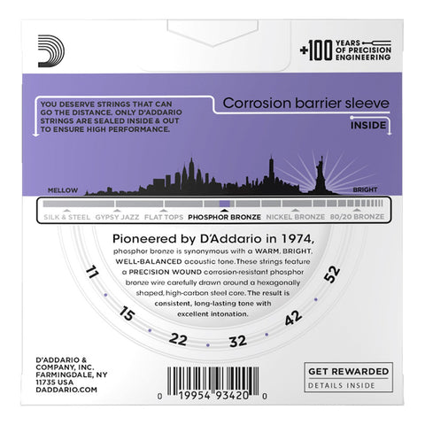 Paquete Con 3 Encordaduras Guitarra Acústica Daddario Ej263d