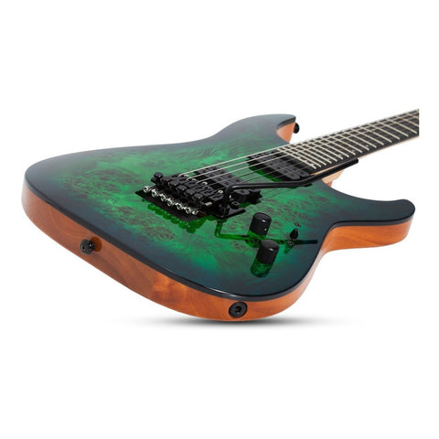 Guitarra Eléctrica Aqua Burst 6 Cuerdas Schecter C-6 Fr Pro Diestro Wengué