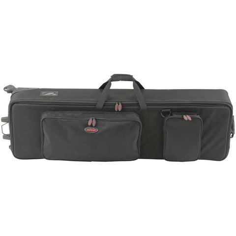 Estuche Semirrígido Skb 76 Teclas Con Ruedas Y Bolsillos Negro