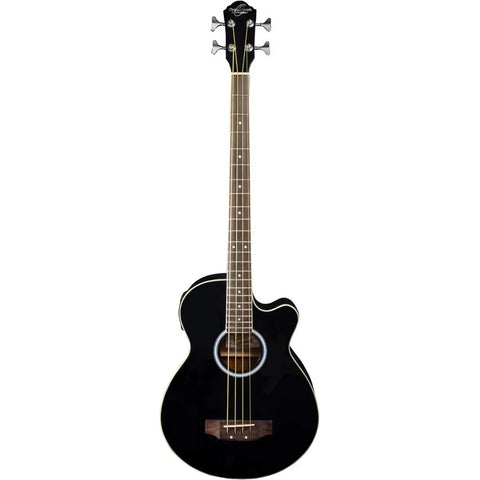 Bajo Acústico 4 Cuerdas Color Negro Oscar Schmidt Ob100 Blk Diestro Negro Brillante 4