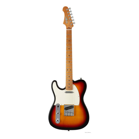 Guitarra Eléctrica Tele Zurda Jet Guitars Jt300 Lh Sunburst Zurdo Marrón Oscuro Maple