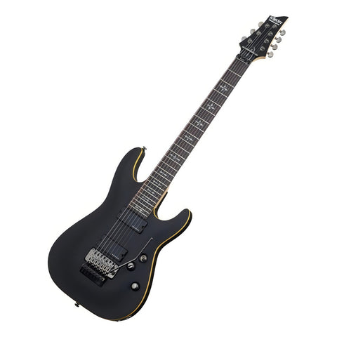 Guitarra Eléctrica Schecter Demon Series Demon-7 Fr De Tilo Satin Black Con Diapasón De Palo De Rosa