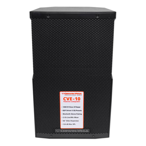 Bafle Amplificado Activo Bluetooth 10 Cerwin Vega Cve-10-na Negro