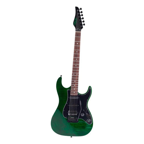 Guitarra Eléctrica Jet Guitars Js450 Verde Material Maple Tostado Diestro Transparent Green Arce Tostado