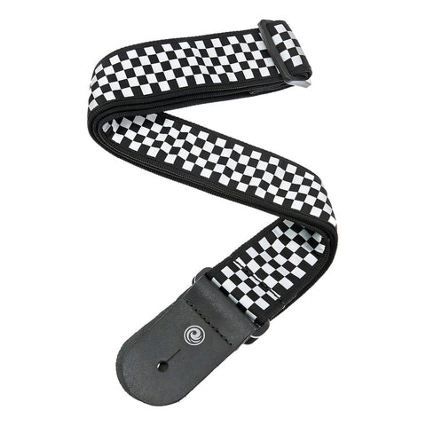 Tahalí Cuadros Blanco Y Negro P/guitarra Planet Wave 50c02