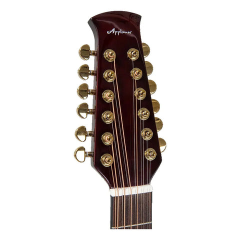 Guitarra Electroacústica 12 Cuerdas Applause Aaj-96-1 Sunbur Naranja Oscuro Diestro Ovangkol