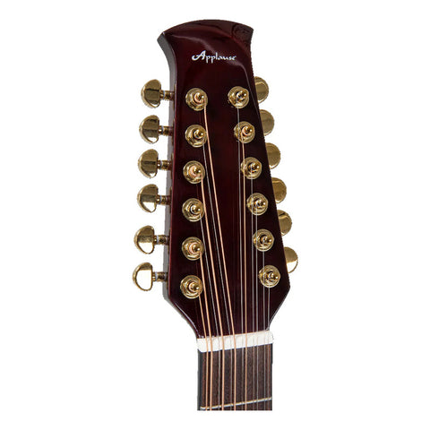 Guitarra Electroacústica 12 Cuerdas Applause Aaj-96-1 Sunbur Naranja Oscuro Diestro Ovangkol