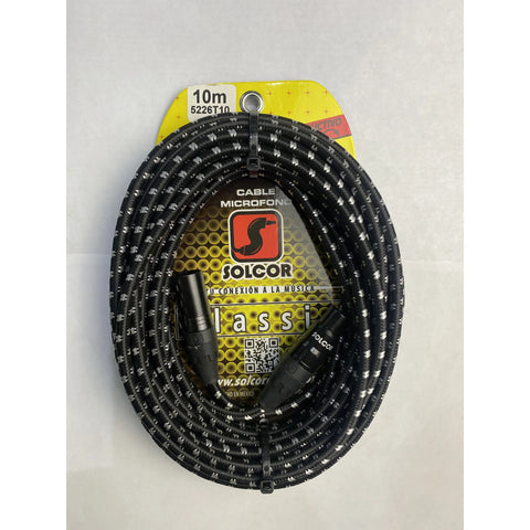 Cable Tejido Micrófono Xlr Combinado Solcor 5226t10 10m.