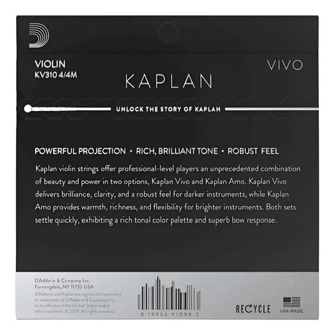 Juego Cuerdas Para Violín 4/4 Tensión M D'addario Kv310 4/4m