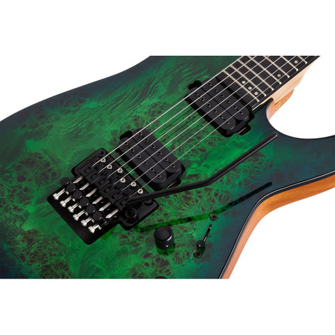 Guitarra Eléctrica Aqua Burst 6 Cuerdas Schecter C-6 Fr Pro Diestro Wengué