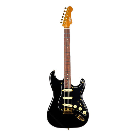 Guitarra Eléctrica Jet Guitars Js-380 Black Color Negro Material Del Diapasón Palisandro Orientación De La Mano Diestro