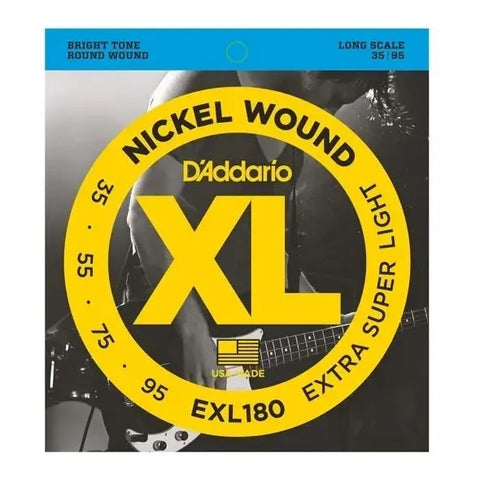 Cuerdas Para Bajo Eléctrico D'addario Exl180 De 4 Cuerdas, Calibre .035-.095