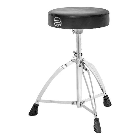 Banco De Batería Mapex T270a Negro Ajustable 3 Patas Cuero Sintético