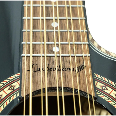 Bajo Quinto Electroacústico La Sevillana Bq238ceq Top Negro Diestro Negro
