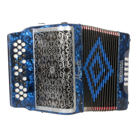 Acordeón Azul De 31 Botones Tono De Fa Moretti Verona Fbbeb
