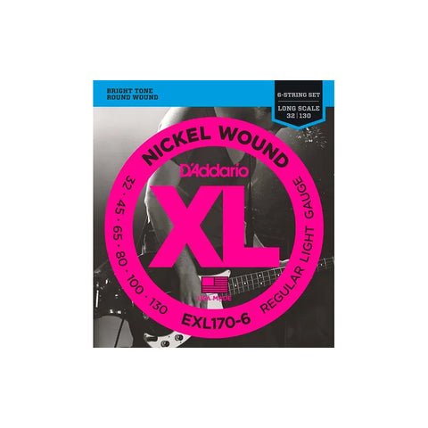 Cuerda Para Bajo De 6 Cuerdas Daddario 032 Exl170-6 Nickel
