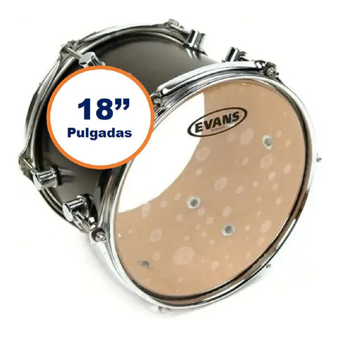 Evans Tt18hg Parche Golpe Tom 18 PuLG Hydraulic Glass 2 Capa Plateado