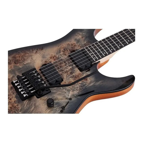 Guitarra Eléctrica Schecter C-6 Pro Fr Caoba Charcoal Burst 24 Trastes Diestro Wengué