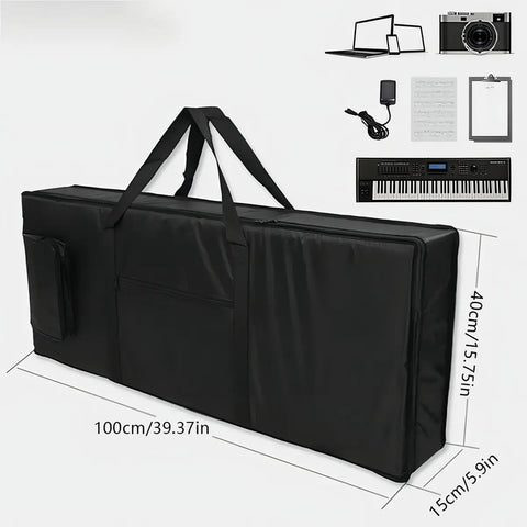 Funda Proel Negra Para Teclado 61 Teclas Modelo Bag910p Con Bolsillo Negro