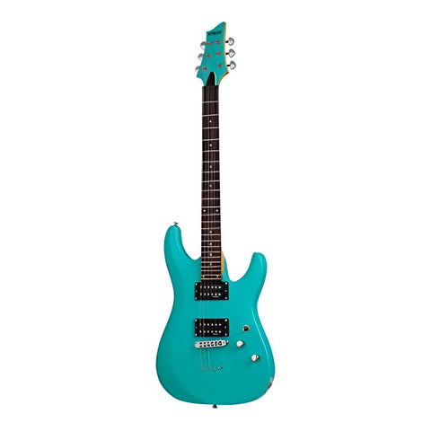 Guitarra Eléctrica Schecter De Tilo Satin Aqua Satinado Con Diapasón De Palo De Rosa Diestro