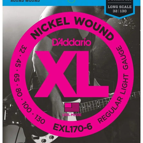 Juego De 6 Cuerdas Para Bajo .032 - .130 Daddario Exl-170-6
